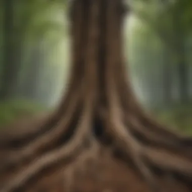 Intricate Root Network of Valley Hardwood Root System of Valley Hardwood