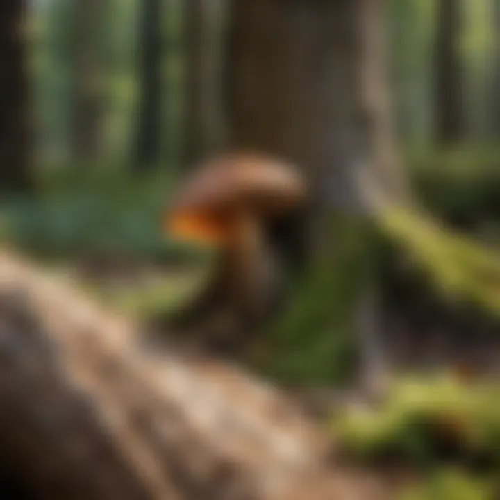 Close-up of fungi growing on a tree stump