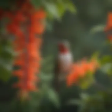 Ruby-Throated Hummingbird Feeding on Trumpet Vine Ruby-Throated Hummingbird Feeding on Trumpet Vine