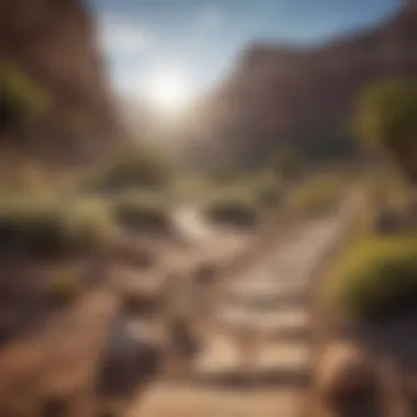 Desert Adventure Trails Rugged desert landscape with winding hiking paths in Grand Junction