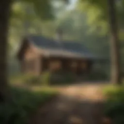 Rustic Cabin Surrounded by Lush Forest