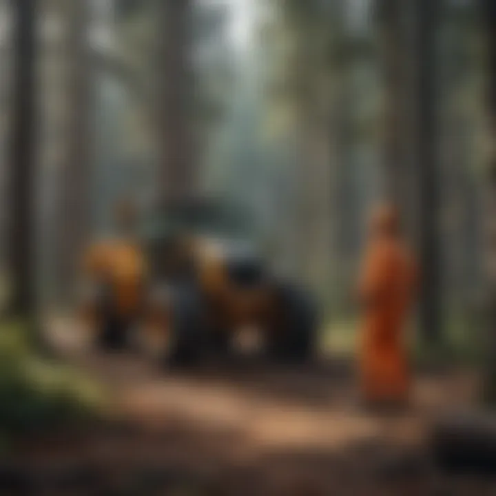 Illustration showcasing the importance of safety prioritization in forestry operations
