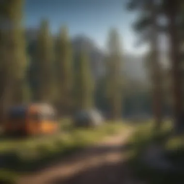 Scenic view of Salida CO Campground surrounded by towering pines