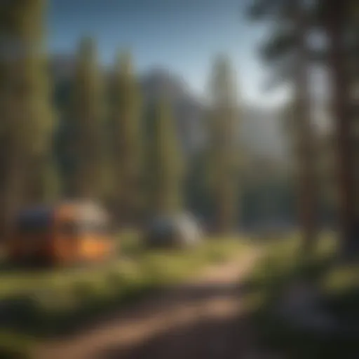 Scenic view of Salida CO Campground surrounded by towering pines