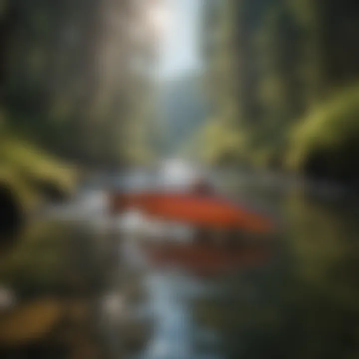 A serene image of a river ecosystem, depicting the role of salmon in aquatic environments.