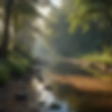 Tranquil Sandy River Riverbank Scene Tranquil Sandy River Riverbank