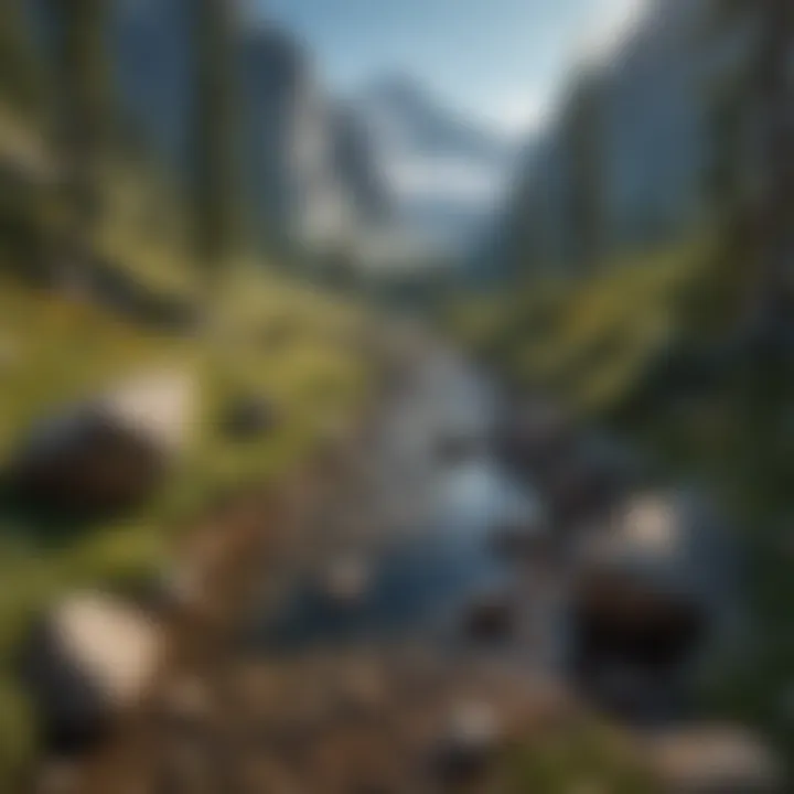 Scenic Mountain Landscape Backpacking