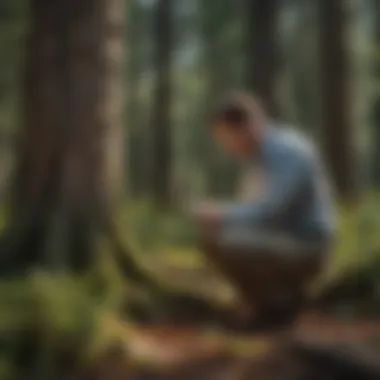 Data Analysis in American Forestry Research Scientist analyzing data on tree species distribution