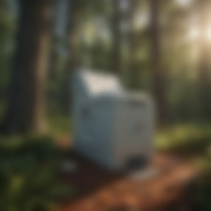 Illustration depicting seamless outdoor experience with Ozark Trail Toilet