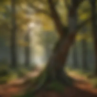 Cycles of Arboreal Transformations Illustration highlighting the seasonal changes in tree foliage