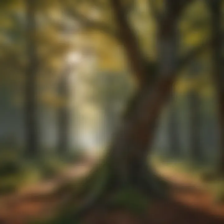 Cycles of Arboreal Transformations Illustration highlighting the seasonal changes in tree foliage