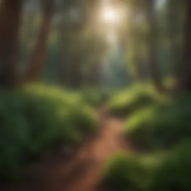 Lush greenery of Sedona forest with sunlight filtering through the leaves