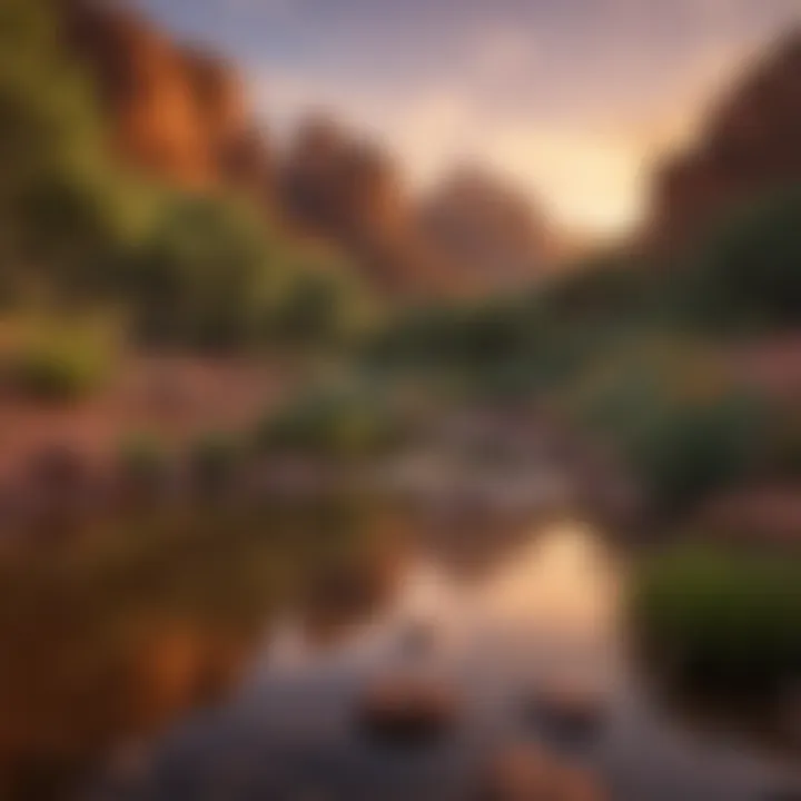 Sunset Glow Over Sedona Desert Oasis