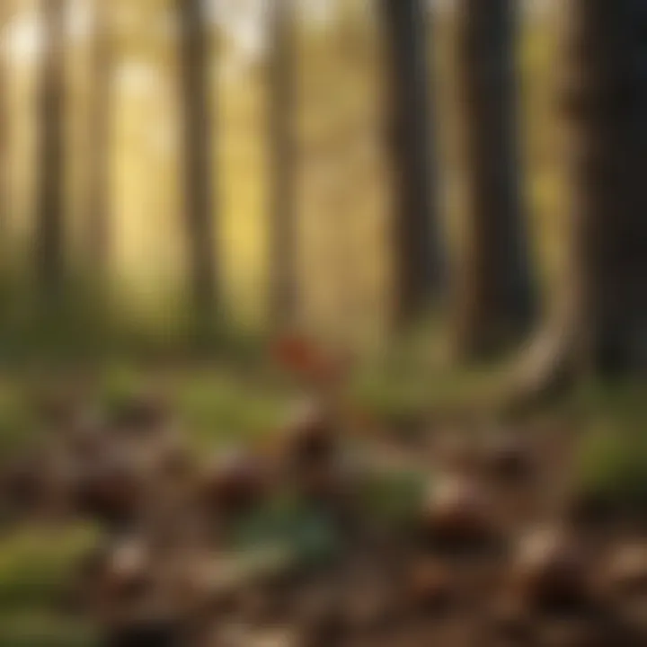 Seed dispersal by wind in a woodland setting