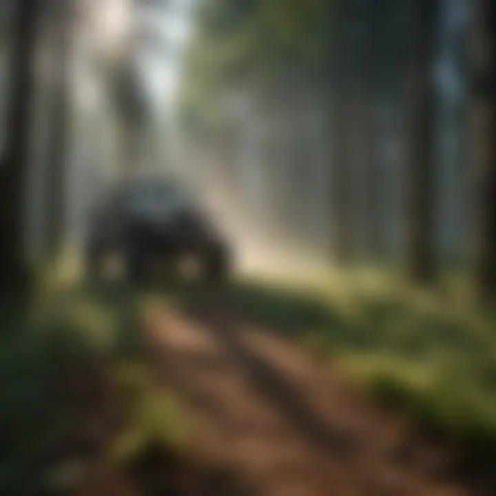 Precision Application: Selective Herbicide Spraying Close-up of selective herbicide spraying on forest floor