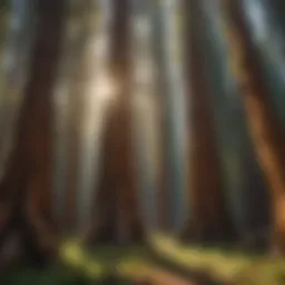 Majestic Sequoia trees standing tall in the sunlight