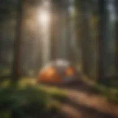 Tent Pitched in Serene Forest Setting