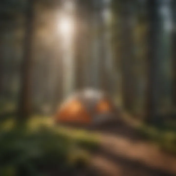 Tent Pitched in Serene Forest Setting
