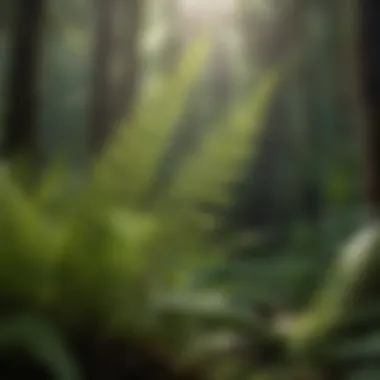 Serene Lady Fern Garden with Soft Sunlight