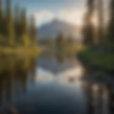 Serene Lake Reflection Along Teton Bike Route