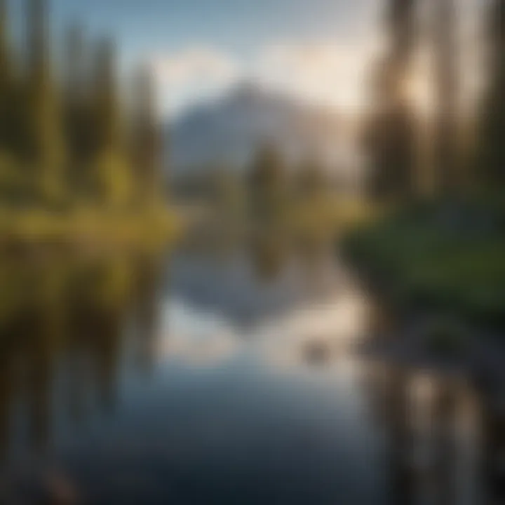 Serene Lake Reflection Along Teton Bike Route