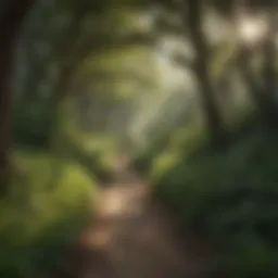 Serene Path Surrounded by Lush Greenery