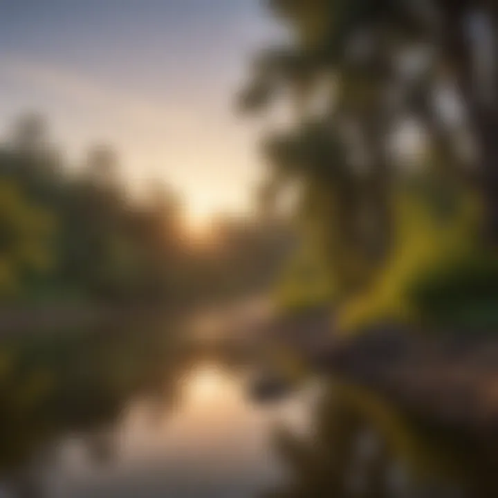 Tranquil Sunset Setting Along Sacramento River Banks Serene Sunset Over Sacramento River