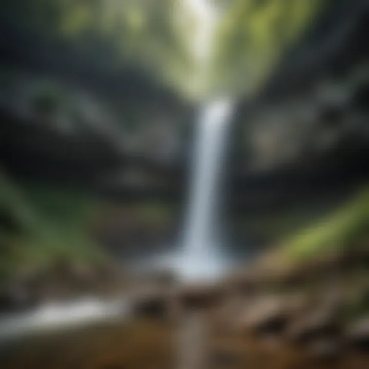 Serene waterfall along Tennessee's picturesque highway