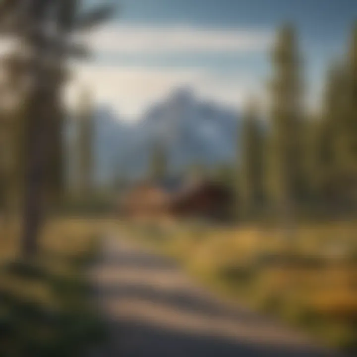 Visitor center services with mountain backdrop