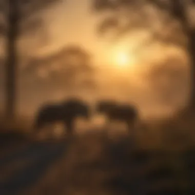 Silhouetted Hyenas on the Prowl