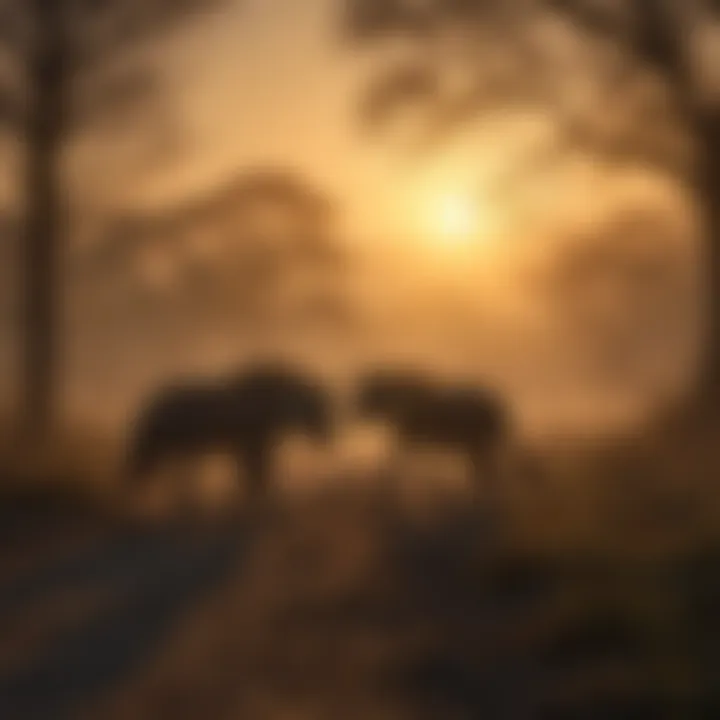 Silhouetted Hyenas on the Prowl