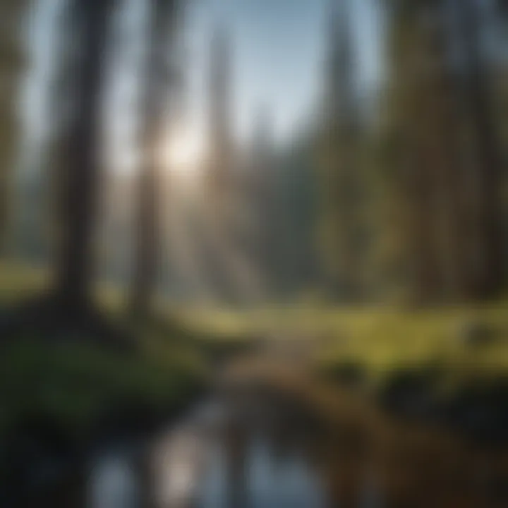 Silhouettes of trees surrounding Hoback Hot Springs