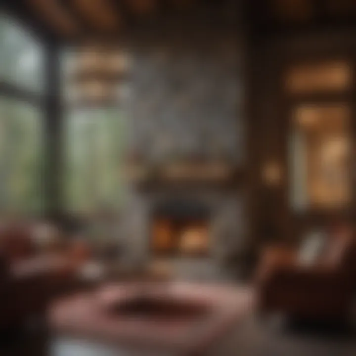 Cozy fireplace in the lobby of Skamania Lodge