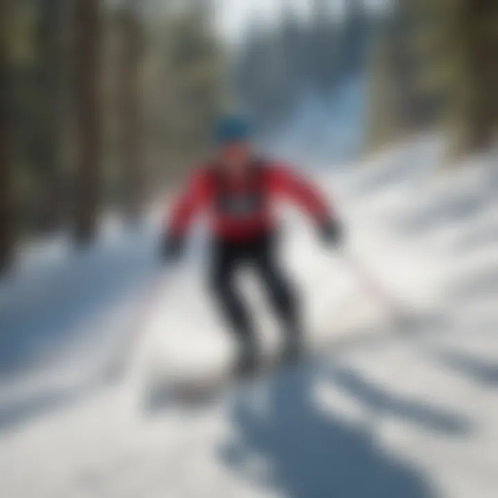 Skier gliding down a pristine slope at Lake Arrowhead Ski Resort