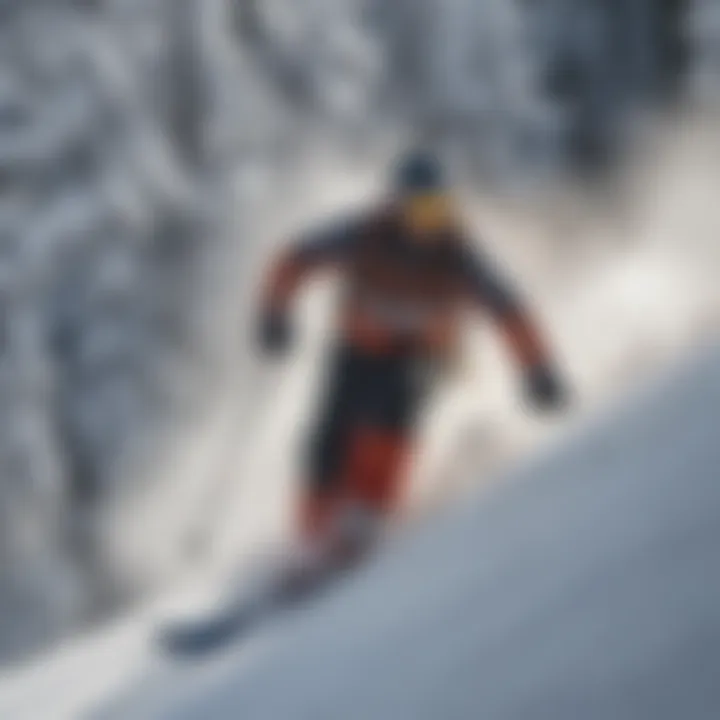 Skier enjoying powder snow at Lutsen