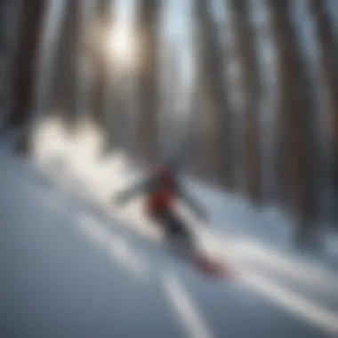 Skiers enjoying a thrilling descent