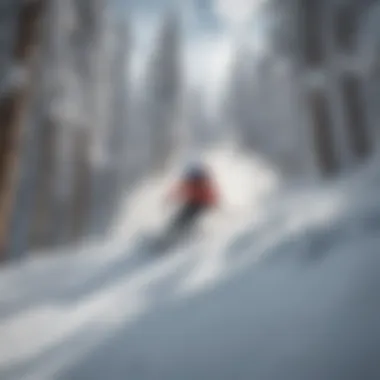 Skiers navigating through powdery snow on a slope