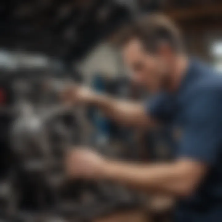 Masterful Mechanic Fine-Tuning Engines Skilled mechanic performing engine tune-up