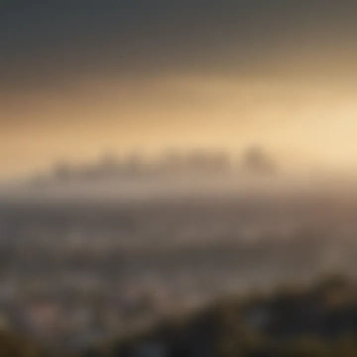 Smog over Los Angeles Skyline