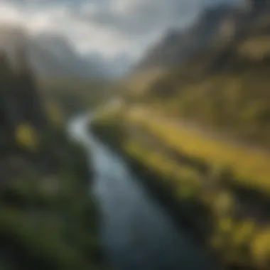 Scenic Snake River meandering through the valley