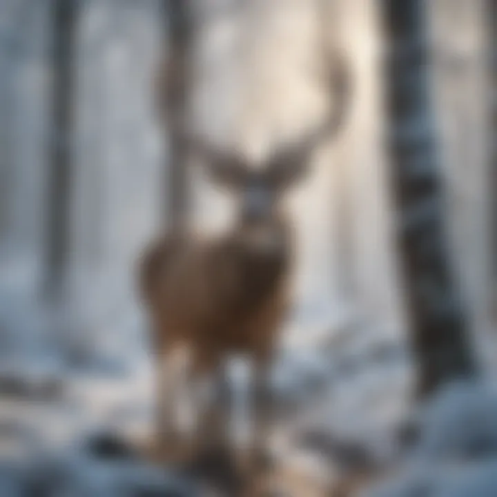 Deer in snowy landscape