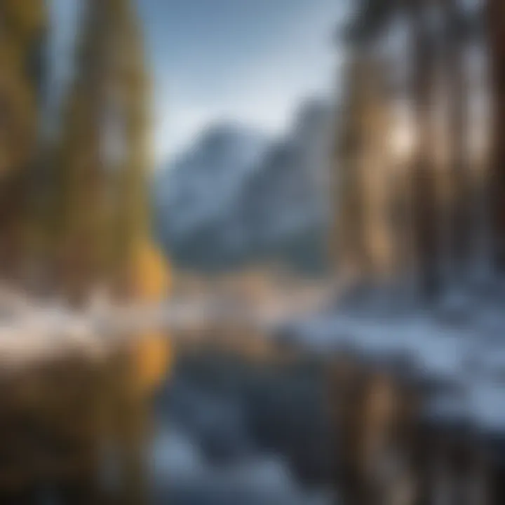 Snow-covered landscapes of Yosemite National Park