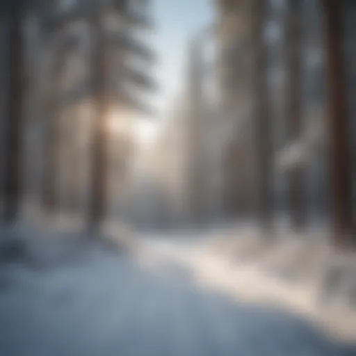 Snow-covered pine trees at Lake Arrowhead Ski Resort