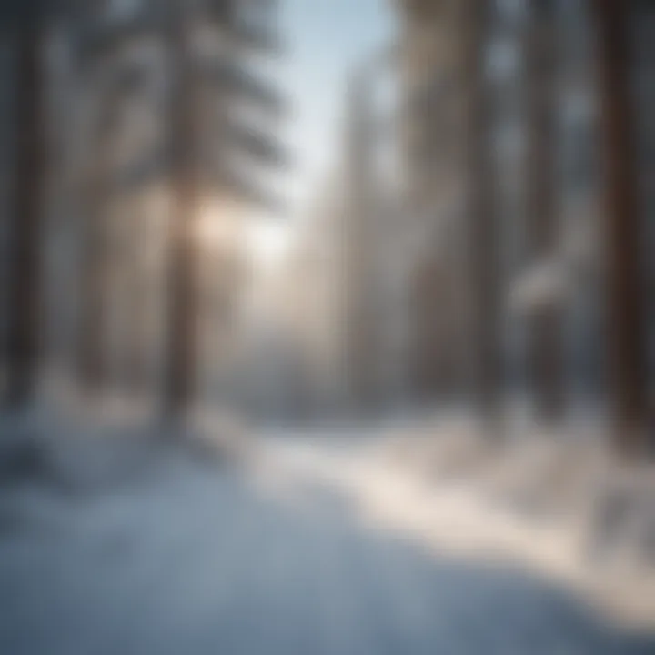 Snow-covered pine trees at Lake Arrowhead Ski Resort