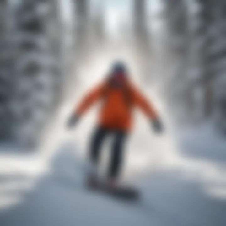 Snowboarders carving through fresh powder at Brian Head Snow Resort