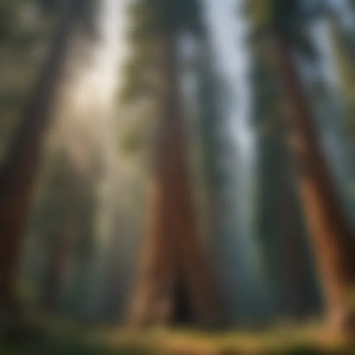 Ancient Giants of the Forest Majestic sequoia tree in a lush forest setting