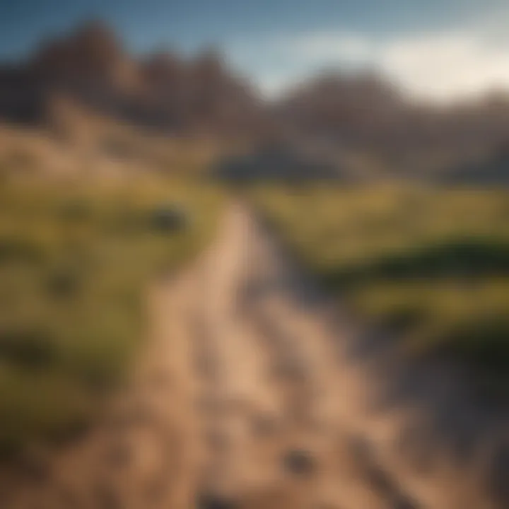 Visitor enjoying hiking trails in Badlands National Park
