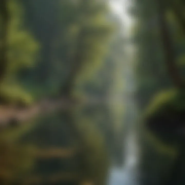 A serene river scene in Southern Oregon showcasing lush greenery and calm waters.