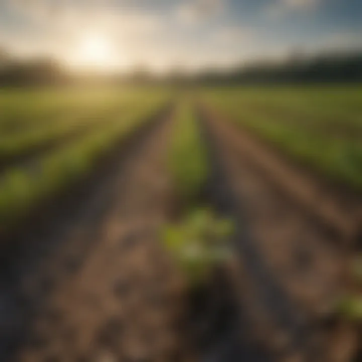 Agricultural Field Abundant with Sprouting Seeds