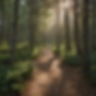 Hiking trail leading through St. Ignace Campsite